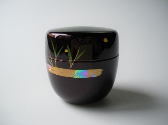 溜塗 葦に蛍蒔絵中棗 (紙箱)東雲 - 茶道具販売 栗林園