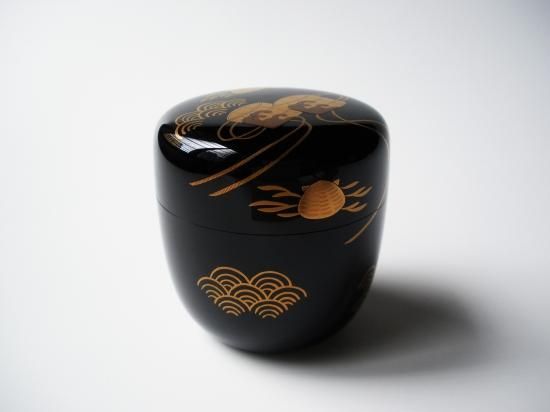 汐汲蒔絵中棗 (共箱)竹内幸斎 - 茶道具販売 栗林園