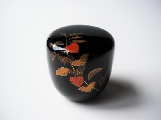 酸漿蒔絵中棗 (共箱)池端治峰 - 茶道具販売 栗林園