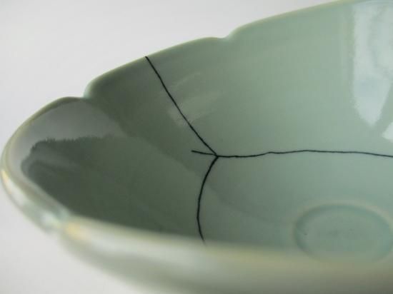 青磁 馬蝗絆写茶碗 (共箱)今岡妙見 - 茶道具販売 栗林園 青磁 馬蝗絆写茶碗 (共箱)今岡妙見 - 茶道具販売 栗林園