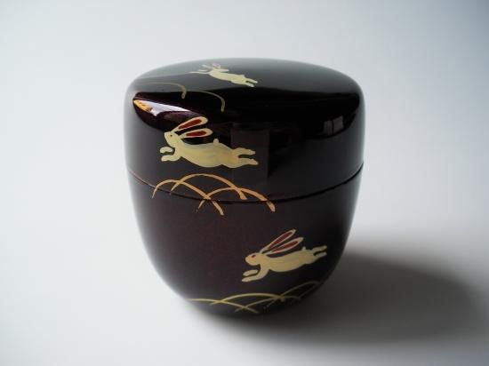 茶道具 棗 なつめ 東雲 溜塗 中棗 秋草蒔絵 ( 内梨子地 ) 日本製