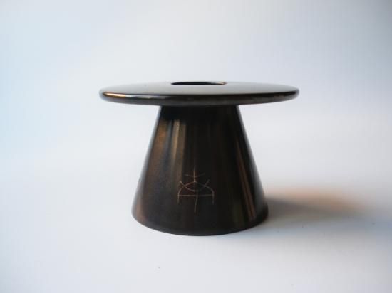 茶道具 加賀象嵌匠 本江敏彦作 唐銅 蜻蛉蓋置 共箱 V 9224 茶道具 加賀