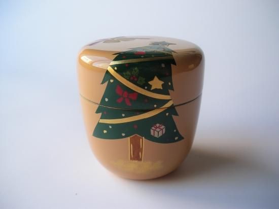 棗 白漆 クリスマスツリー 茶道具 クリスマス 生々しい