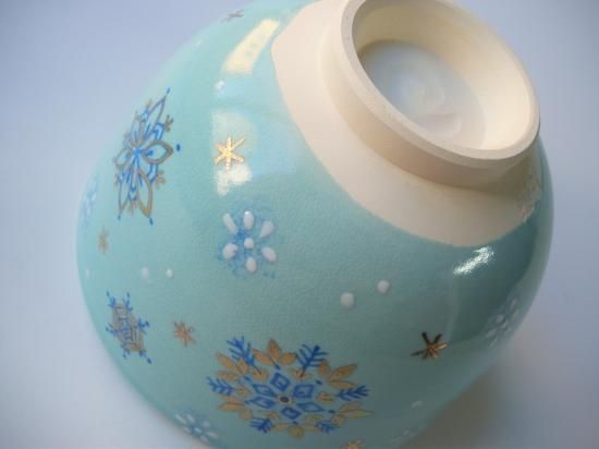 通販でクリスマス 雪華に雪だるま茶碗 栗林園 茶道具販売 - (紙箱)東山深山 工芸品