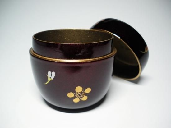 お茶道具中棗富士山と花