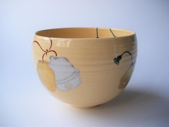 粟田焼 寶珠形鈴ノ絵茶碗 (共箱)安田浩人 - 茶道具販売 栗林園 粟田焼 寶珠形鈴ノ絵茶碗 (共箱)安田浩人 - 茶道具販売 栗林園