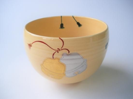 粟田焼 寶珠形鈴ノ絵茶碗 (共箱)安田浩人 - 茶道具販売 栗林園 粟田焼 寶珠形鈴ノ絵茶碗 (共箱)安田浩人 - 茶道具販売 栗林園