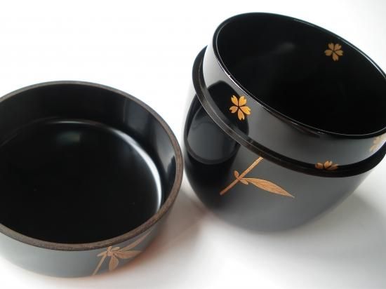 P892 棗 『八雲塗』『武田一勢作』『草花蒔絵』『中棗』 共