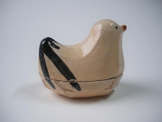 今戸焼 都鳥香合 (共箱)五代 白井靖二郎 - 茶道具販売 栗林園
