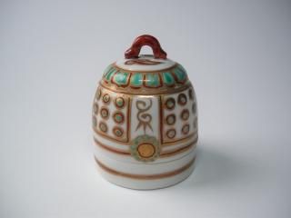 茶道具手桶香合色絵高野昭阿弥