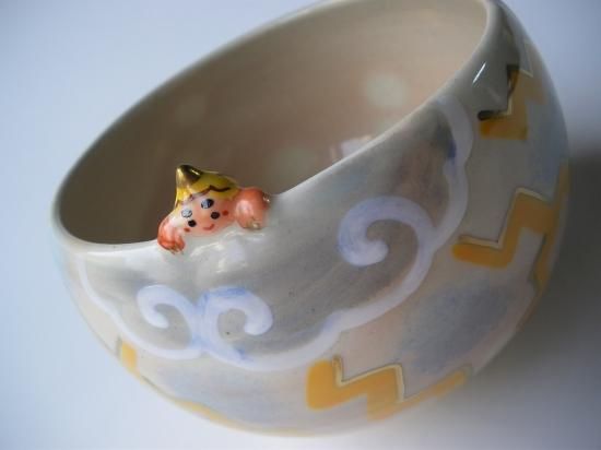 色絵 雷様茶碗 (紙箱)東山深山 - 茶道具販売 栗林園