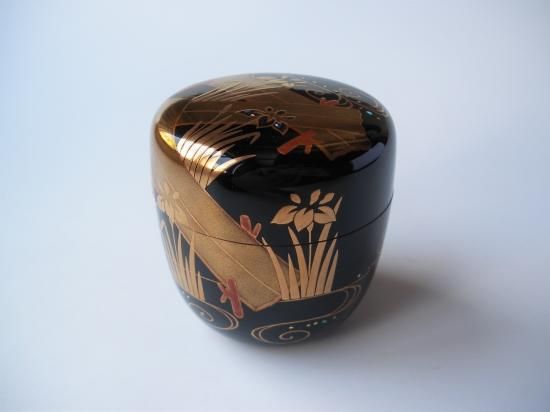 八ツ橋蒔絵大棗 (共箱)竹内幸斎 - 茶道具販売 栗林園 八ツ橋蒔絵大棗 (共箱)竹内幸斎 - 茶道具販売 栗林園
