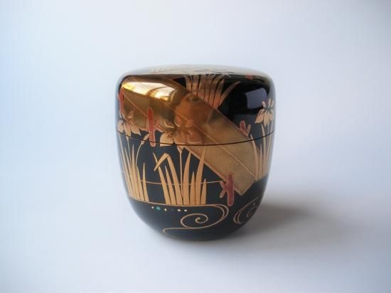 八ツ橋蒔絵大棗 (共箱)竹内幸斎 - 茶道具販売 栗林園 八ツ橋蒔絵大棗 (共箱)竹内幸斎 - 茶道具販売 栗林園