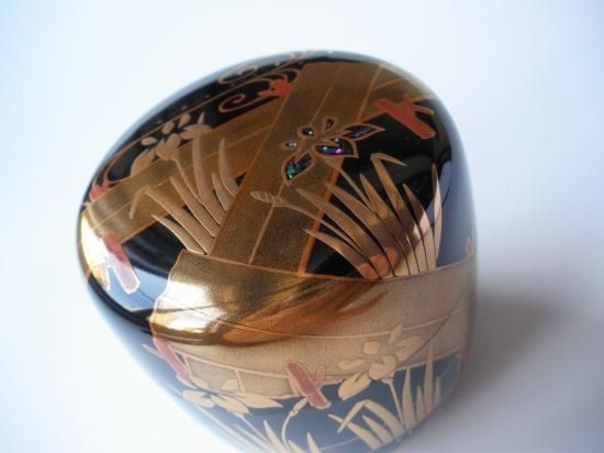 八ツ橋蒔絵大棗 (共箱)竹内幸斎 - 茶道具販売 栗林園 八ツ橋蒔絵大棗 (共箱)竹内幸斎 - 茶道具販売 栗林園
