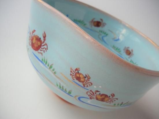 青灰釉 蟹絵茶碗 (共箱)中村良二 - 茶道具販売 栗林園