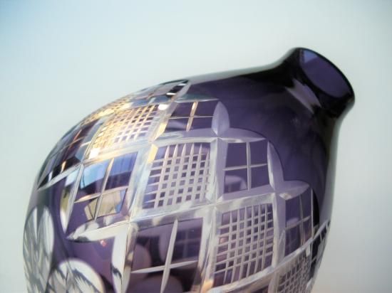 江戸切子 江戸紫色振出し (紙箱)東太武朗工房 - 茶道具販売 栗林園