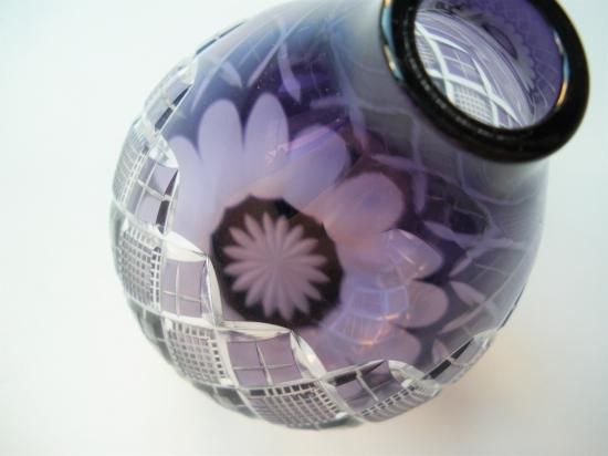 江戸切子 江戸紫色振出し (紙箱)東太武朗工房 - 茶道具販売 栗林園