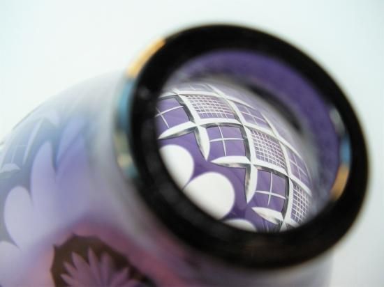 江戸切子 江戸紫色振出し (紙箱)東太武朗工房 - 茶道具販売 栗林園