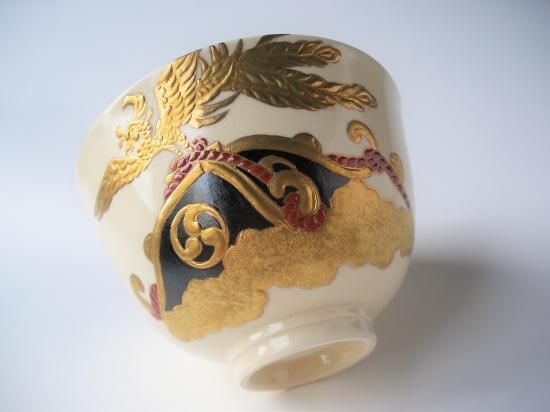 薩摩焼 祭神輿絵茶碗 (共箱)古垣嘉一 - 茶道具販売 栗林園 薩摩焼 祭神輿絵茶碗 (共箱)古垣嘉一 - 茶道具販売 栗林園