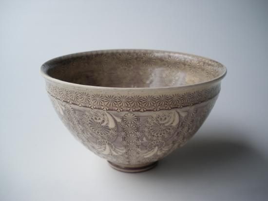 Amazon.co.jp: 箱付き 紫三島 茶碗 森里陶楽 陶芸品 京焼 作家物