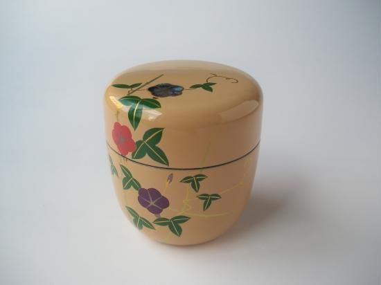 茶道具 山中塗 塗師 辻石斎造 網目宝尽蒔絵 金輪寺 棗 共布共箱