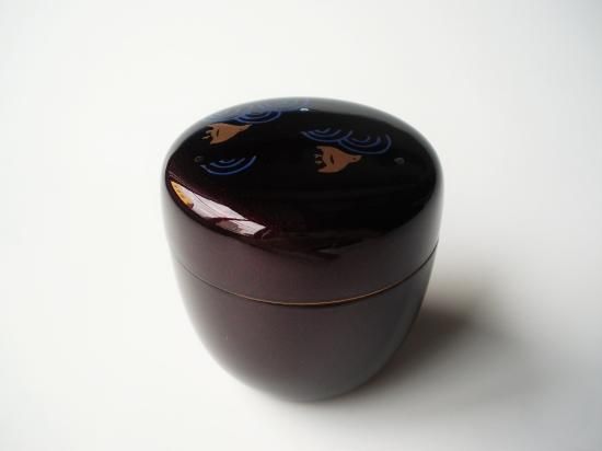 ちー茶道具　溜塗に蒔絵　中の道具皆揃い 溜塗中棗 竹蒔絵【販売】-茶道具は京都しみず孔昌堂