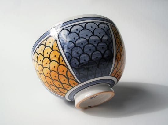 茶道具 牛絵 茶碗 ファエンツア ミルダ・モリジ 共布 共箱(メ1488) 茶道具 牛絵 茶碗 ファエンツア ミルダ・モリジ 共布 共箱(メ