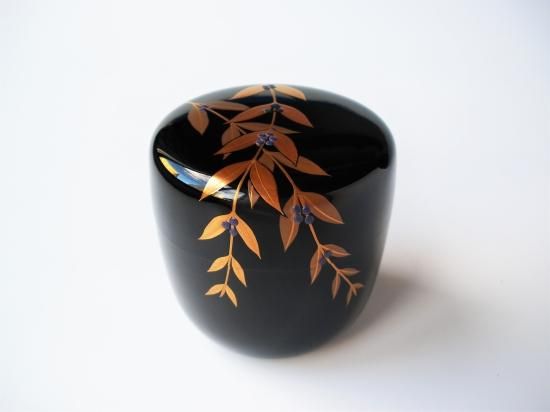 溜塗 干網蒔絵中棗 (共箱)竹内幸斎 - 茶道具販売 栗林園