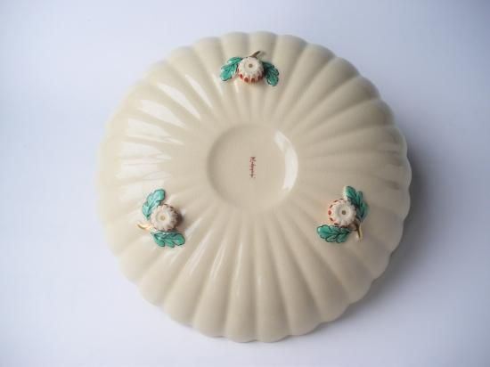 【95】沈壽官窯 白薩摩菊脚皿 菊 薩摩焼 小皿 ４枚 美品 薩摩焼】白薩摩 菊脚皿 小13cm（蝶） 女将のおとりよせ『かみよせ』