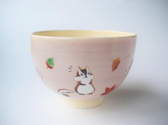 色絵 森の動物茶碗 上作 (紙箱) 山川司 - 茶道具販売 栗林園