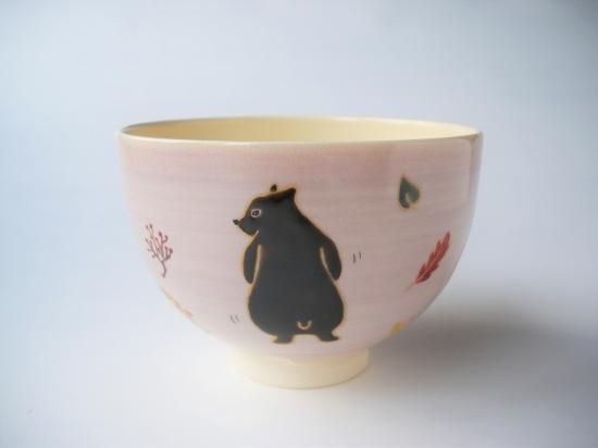 色絵 森の動物茶碗 上作 (紙箱) 山川司 - 茶道具販売 栗林園 色絵 森の動物茶碗 上作 (紙箱) 山川司 - 茶道具販売 栗林園