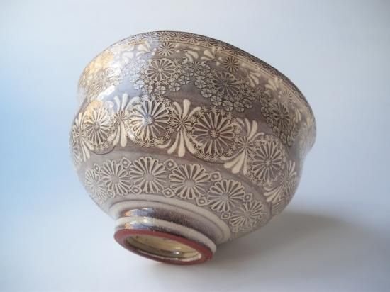 紫三島茶碗 ス-23 (共箱)森里陶楽 - 茶道具販売 栗林園 紫三島茶碗 ス-23 (共箱)森里陶楽 - 茶道具販売 栗林園