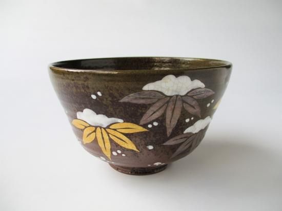 色絵 雪笹茶碗 (紙箱)田中渓峰 - 茶道具販売 栗林園 色絵 雪笹茶碗 (紙箱)田中渓峰 - 茶道具販売 栗林園