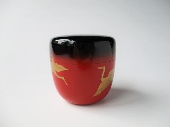 茶道具 棗 中棗 田中宗凌 狛犬蒔絵 加賀 蒔絵師 黒塗 共箱 茶道具 棗 中棗 田中宗凌 狛犬蒔絵 加賀 蒔絵師 黒塗 共箱