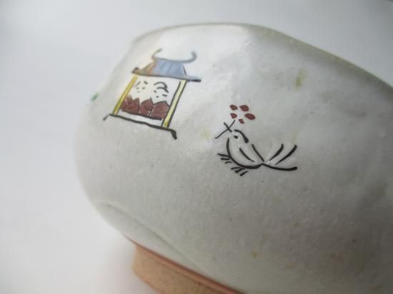 赤膚焼 奈良絵 旅茶碗 大 (共箱)大塩正人 - 茶道具販売 栗林園 赤膚焼 奈良絵 旅茶碗 大 (共箱)大塩正人 - 茶道具販売 栗林園