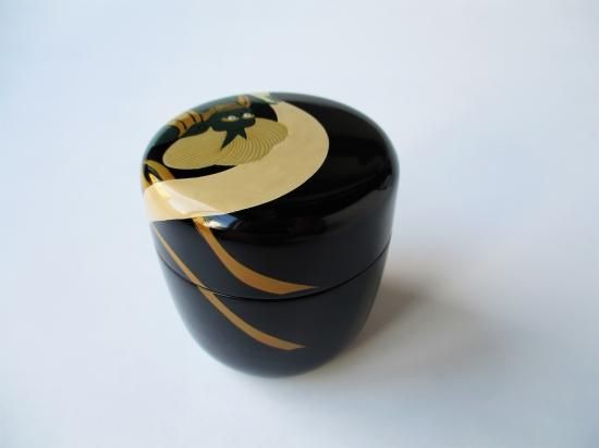 風神蒔絵中棗 (共箱)岡本康光 - 茶道具販売 栗林園 風神蒔絵中棗 (共箱)岡本康光 - 茶道具販売 栗林園