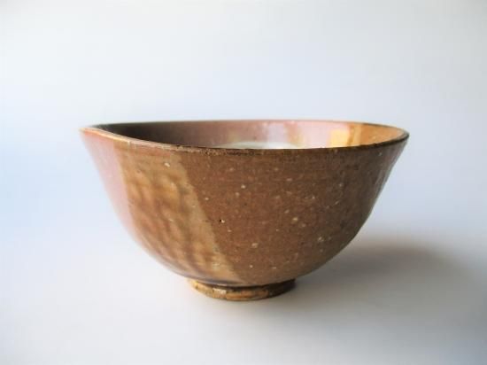 閑】中村源水造 片身変 茶碗 抹茶碗 共箱 / 茶事 茶道具 3C0601