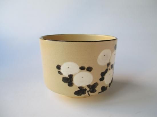 乾山写 銹絵 萬寿菊茶碗 (共箱)水無月窯 藤谷芳哉 - 茶道具販売