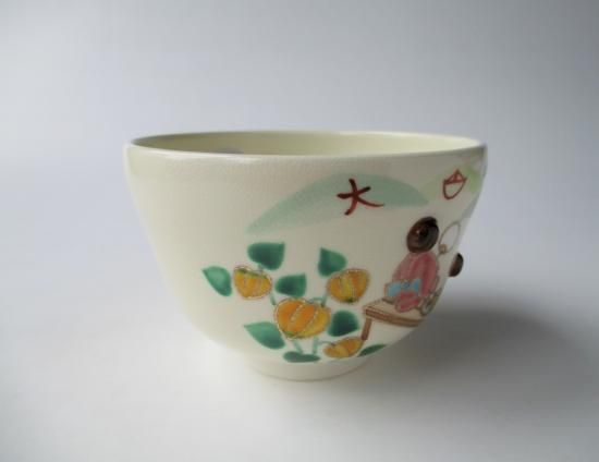 色絵 五山送り火茶碗 (紙箱)小手鞠窯 - 茶道具販売 栗林園
