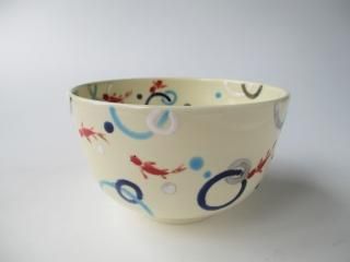 色絵 金魚茶碗 (紙箱)加藤起楽 - 茶道具販売 栗林園