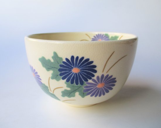 色絵 菊茶碗 (共箱)須山昇華 - 茶道具販売 栗林園