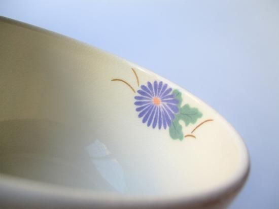 AG17 須山窯 須山昇華 桜の絵 茶碗 抹茶碗 紫碗 共箱共布 陶歴