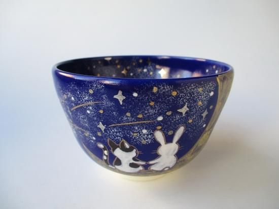 茶道具】定靖造 青海波茶碗7個（紙箱）