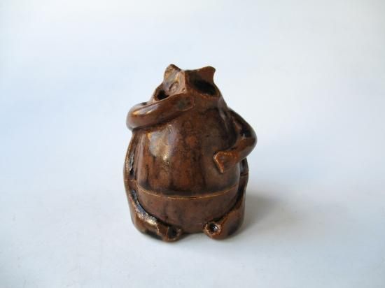 瀬戸 狸香合 (共箱)長谷川青峯 - 茶道具販売 栗林園 瀬戸 狸香合 (共箱)長谷川青峯 - 茶道具販売 栗林園