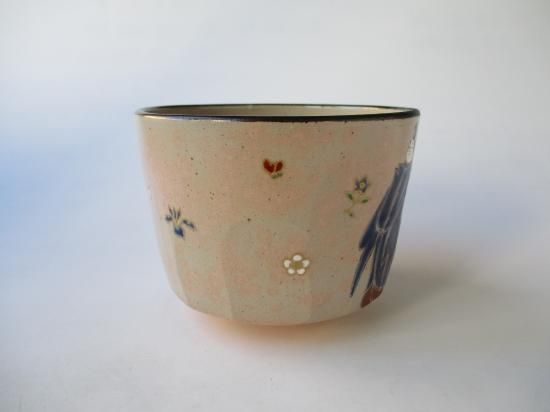 通次阿山作 鉄絵 茶筅売 真葛 茶碗 二点まとめて 美術品