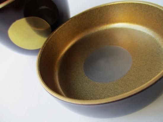 溜塗 日月蒔絵中棗 (紙箱)東雲 - 茶道具販売 栗林園