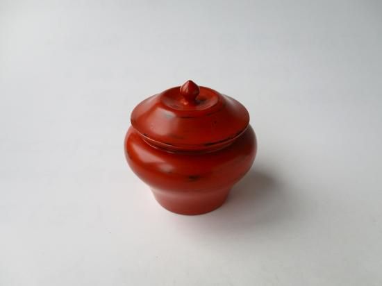 茶道具 輪島塗 塗師 大徹造 根来 薬壷 共箱 V 8755