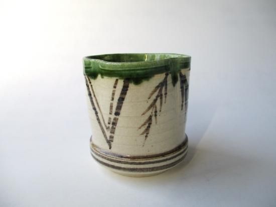 織部　光右衛門作　火入　山十窯　茶道具　加藤光右衛門　共箱 織部 光右衛門作 火入 山十窯 茶道具 加藤光右衛門 共