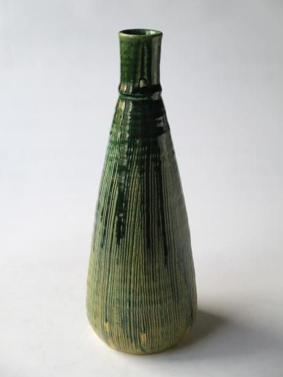 茶筅形 織部花入 (共箱)加藤芳右衛門 - 茶道具販売 栗林園 茶筅形 織部花入 (共箱)加藤芳右衛門 - 茶道具販売 栗林園
