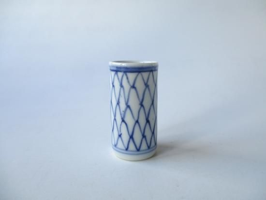 染付 網目茶巾筒 (箱なし)三代 西村徳泉 - 茶道具販売 栗林園